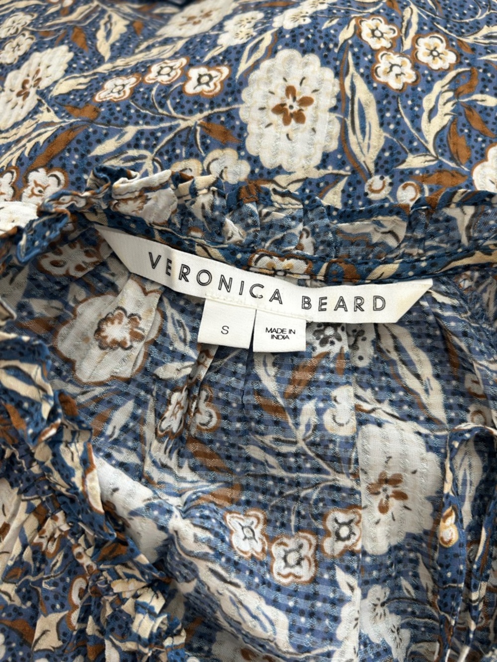 VERONICA BEARD Danica Steel Blue Floral Mini‎ Dress Size Small NWOT - Picture 7 of 8